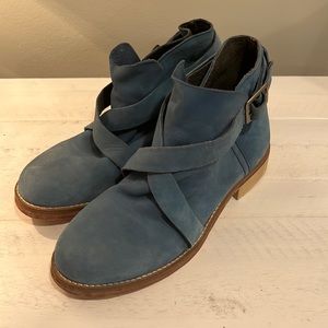 Free People Blue Slouch Boots Ankle Booties